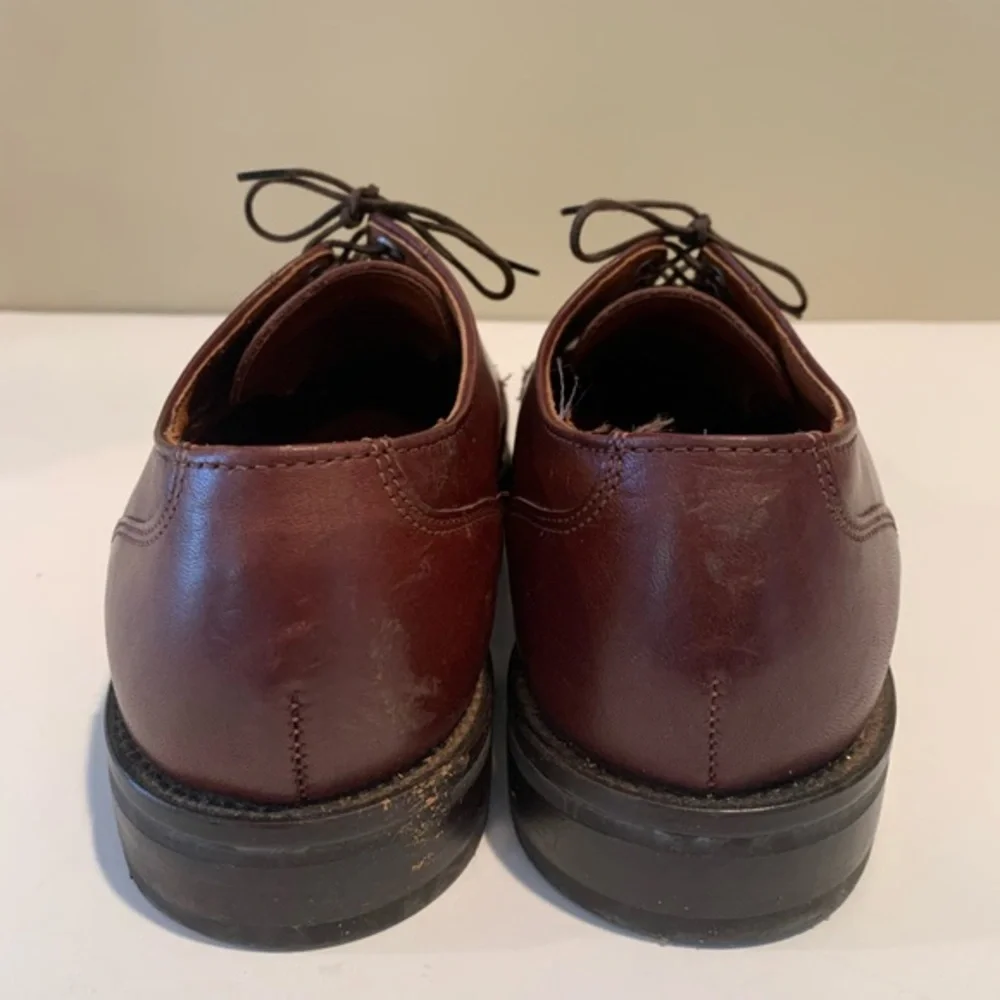 Bostonian Mens Burgundy Cap‎ Toe Lace Up Leather Dress Shoes Made In USA  8.5 M